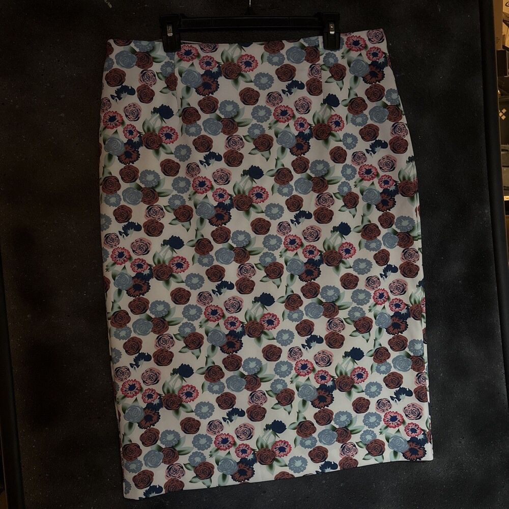 Junie Blake Floral Knee Length SKIRT Size XXXL Summer Career Work Church School